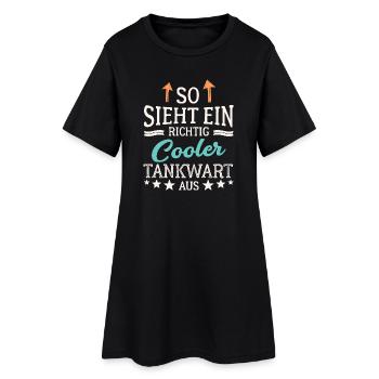 So sieht ein richtig cooler Tankwart aus - Frauen T-Shirt-Kleid - Schwarz - Vorne
