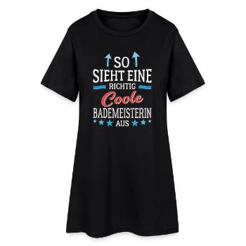 So sieht eine richtig coole Bademeisterin aus - Frauen T-Shirt-Kleid - Schwarz - Vorne