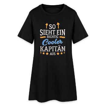 So sieht ein richtig cooler Kapitän aus Seefahrer - Frauen T-Shirt-Kleid - Schwarz - Vorne
