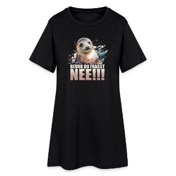 Bevor du fragst - Nee!!! - Frauen T-Shirt-Kleid - Schwarz - Vorne