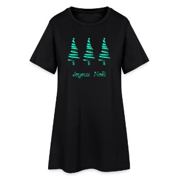 WEIHNACHTEN. FROHE WEIHNACHTEN. FROHE WEIHNACHTEN. WEIHNACHTSMANN - Frauen T-Shirt-Kleid - Schwarz - Vorne
