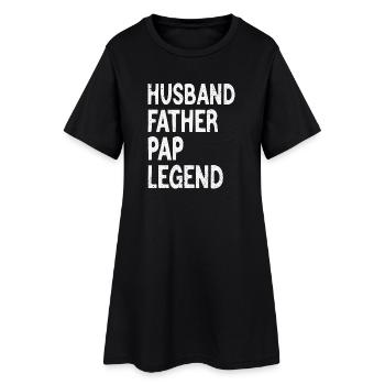 Mari Père Papa Légende Fête des Pères - Robe T-shirt Femme - noir - Devant