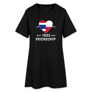 Thailand and Poland 100% friendship - Women’s T-Shirt Dress - black - Front