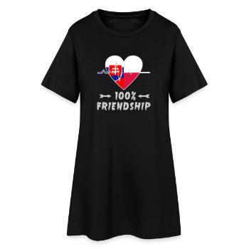 Slowakei und Polen 100% Freundschaft - Frauen T-Shirt-Kleid - Schwarz - Vorne