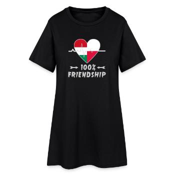 Ungarn und Polen 100% Freundschaft - Frauen T-Shirt-Kleid - Schwarz - Vorne