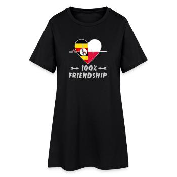 Uganda und Polen 100% Freundschaft - Frauen T-Shirt-Kleid - Schwarz - Vorne