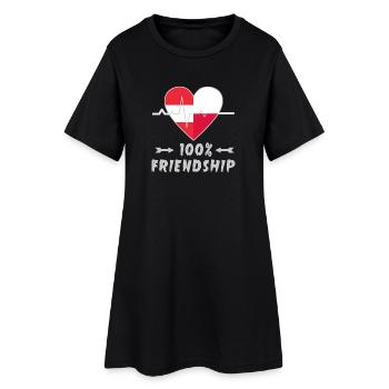 L'Autriche et la Pologne : amitié à 100 % - Robe T-shirt Femme - noir - Devant