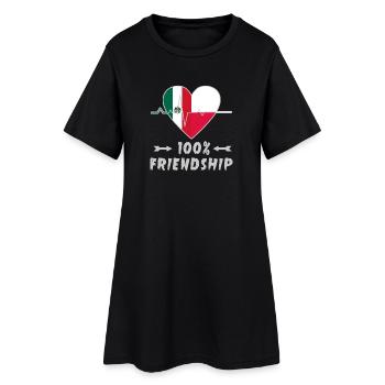 100 % amitié entre le Mexique et la Pologne - Robe T-shirt Femme - noir - Devant