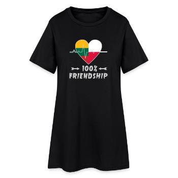 Litauen und Polen 100% Freundschaft - Frauen T-Shirt-Kleid - Schwarz - Vorne