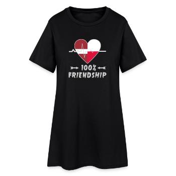 Lettland und Polen 100% Freundschaft - Frauen T-Shirt-Kleid - Schwarz - Vorne
