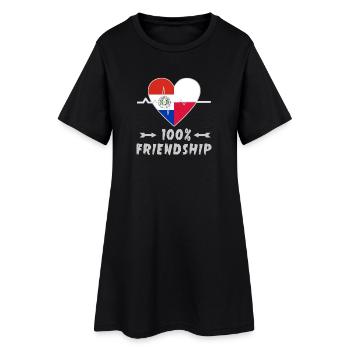 100 % amitié entre le Paraguay et la Pologne - Robe T-shirt Femme - noir - Devant