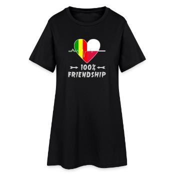Mali und Polen 100% Freundschaft - Frauen T-Shirt-Kleid - Schwarz - Vorne