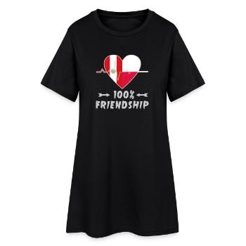 Peru and Poland 100% friendship - Women’s T-Shirt Dress - black - Front
