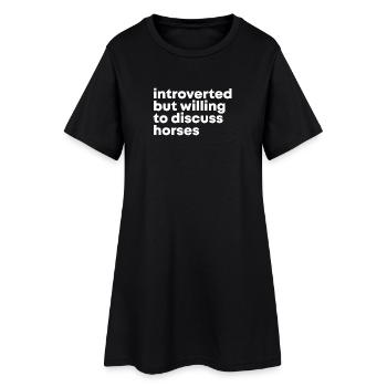 cheval - Robe T-shirt Femme - noir - Devant