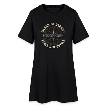 Island of Dreams - Hiddensee - Frauen T-Shirt-Kleid - Schwarz - Vorne