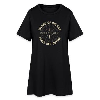 Island of Dreams - Pellworm - Frauen T-Shirt-Kleid - Schwarz - Vorne