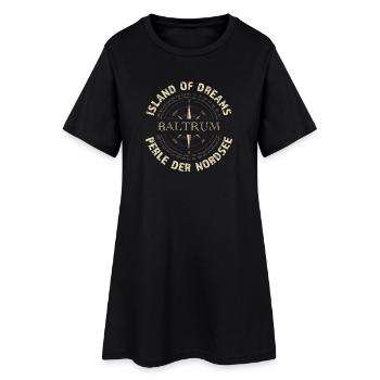 Island of Dreams - Baltrum - Frauen T-Shirt-Kleid - Schwarz - Vorne