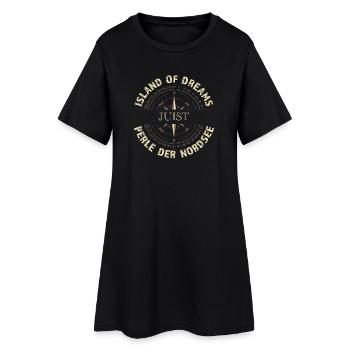 Island of Dreams - Juist - Frauen T-Shirt-Kleid - Schwarz - Vorne