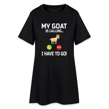 Chèvre - Robe T-shirt Femme - noir - Devant