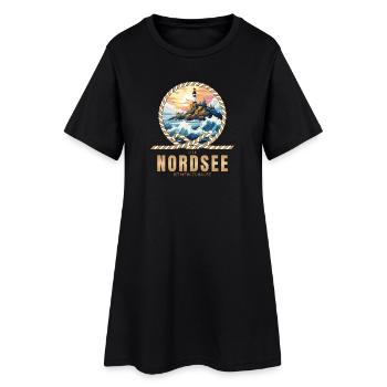 Die Nordsee ist mein Zuhause - Frauen T-Shirt-Kleid - Schwarz - Vorne