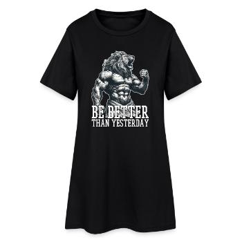 Be Better Than Yesterday Leo Motivation Gift - Robe T-shirt Femme - noir - Devant
