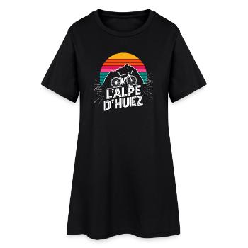 L’Alpe d’Huez Retro Cycling Design - Women’s T-Shirt Dress - black - Front