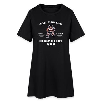 80s Boxing Champion 8 Bit - Women’s T-Shirt Dress - black - Front
