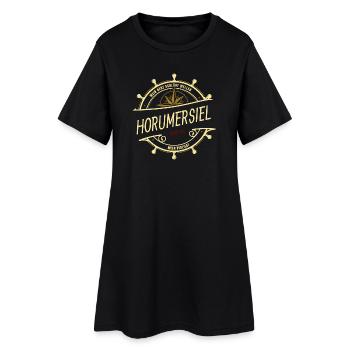 Mein Herz schlägt Wellen - Horumersiel - Frauen T-Shirt-Kleid - Schwarz - Vorne