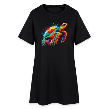 Tortue - Robe T-shirt Femme - noir - Devant