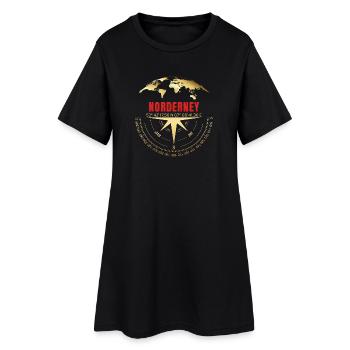 Koordinaten Norderney - Frauen T-Shirt-Kleid - Schwarz - Vorne
