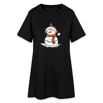 Grummeliger Nö Schneemann I Winter Weihnachten - Frauen T-Shirt-Kleid - Schwarz - Vorne
