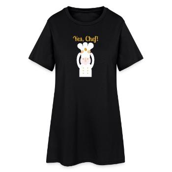 , chef ! l texte - Robe T-shirt Femme - noir - Devant