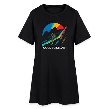 Col de l’Iseran Cyclisme France - Robe T-shirt Femme - noir - Devant