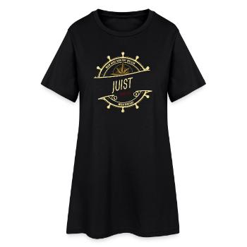 Mein Herz schlägt Wellen - Juist - Frauen T-Shirt-Kleid - Schwarz - Vorne