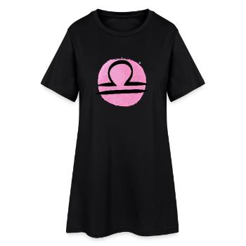Sternzeichen Waage - Frauen T-Shirt-Kleid - Schwarz - Vorne