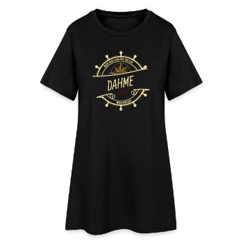Mein Herz schlägt Wellen - Dahme - Frauen T-Shirt-Kleid - Schwarz - Vorne