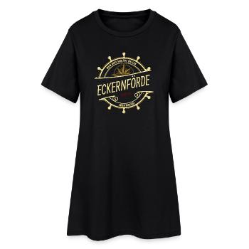 Mein Herz schlägt Wellen - Eckernförde - Frauen T-Shirt-Kleid - Schwarz - Vorne