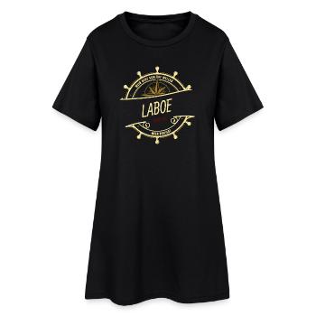 Mein Herz schlägt Wellen - Laboe - Frauen T-Shirt-Kleid - Schwarz - Vorne