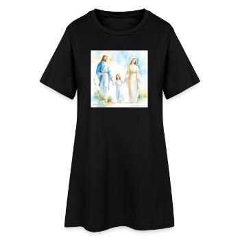 Portrait religieux de la Sainte Famille - La Sainte Famille - Robe T-shirt Femme - noir - Devant