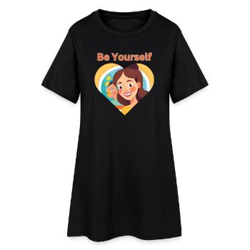 Soyez vous-même - Confiance, amour de soi et force - Robe T-shirt Femme - noir - Devant