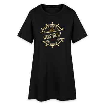 Mein Herz schlägt Wellen - Wustrow - Frauen T-Shirt-Kleid - Schwarz - Vorne