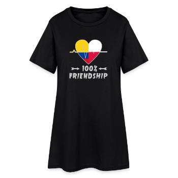 100 % amitié entre la Colombie et la Pologne - Robe T-shirt Femme - noir - Devant