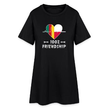 100 % amitié entre le Cameroun et la Pologne - Robe T-shirt Femme - noir - Devant