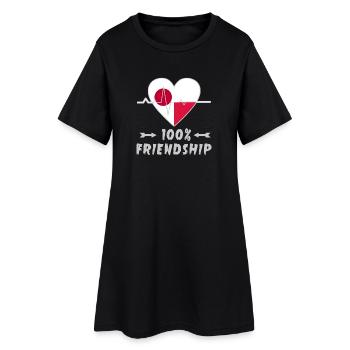 100 % amitié entre le Japon et la Pologne - Robe T-shirt Femme - noir - Devant