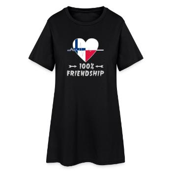 100 % amitié entre la Finlande et la Pologne - Robe T-shirt Femme - noir - Devant