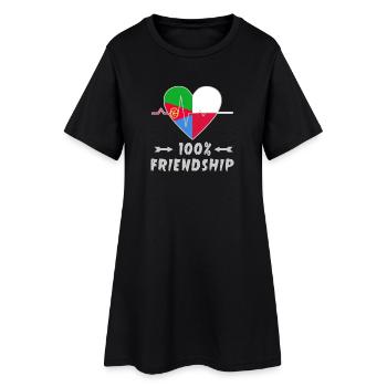 Eritrea und Polen 100% Freundschaft - Frauen T-Shirt-Kleid - Schwarz - Vorne