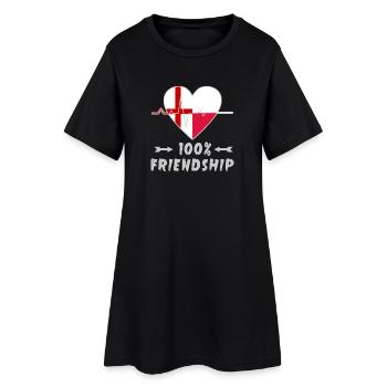 100 % amitié entre l'Angleterre et la Pologne - Robe T-shirt Femme - noir - Devant