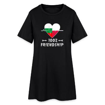 Bulgarien und Polen 100% Freundschaft - Frauen T-Shirt-Kleid - Schwarz - Vorne