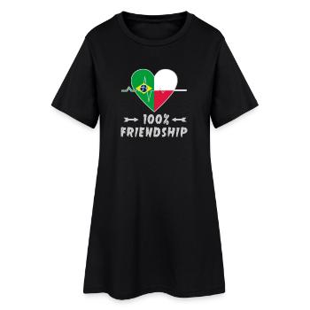 Le Brésil et la Pologne : une amitié à 100 % - Robe T-shirt Femme - noir - Devant