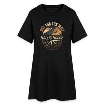 Das Tor zur Welt - Hallig Hooge - Frauen T-Shirt-Kleid - Schwarz - Vorne